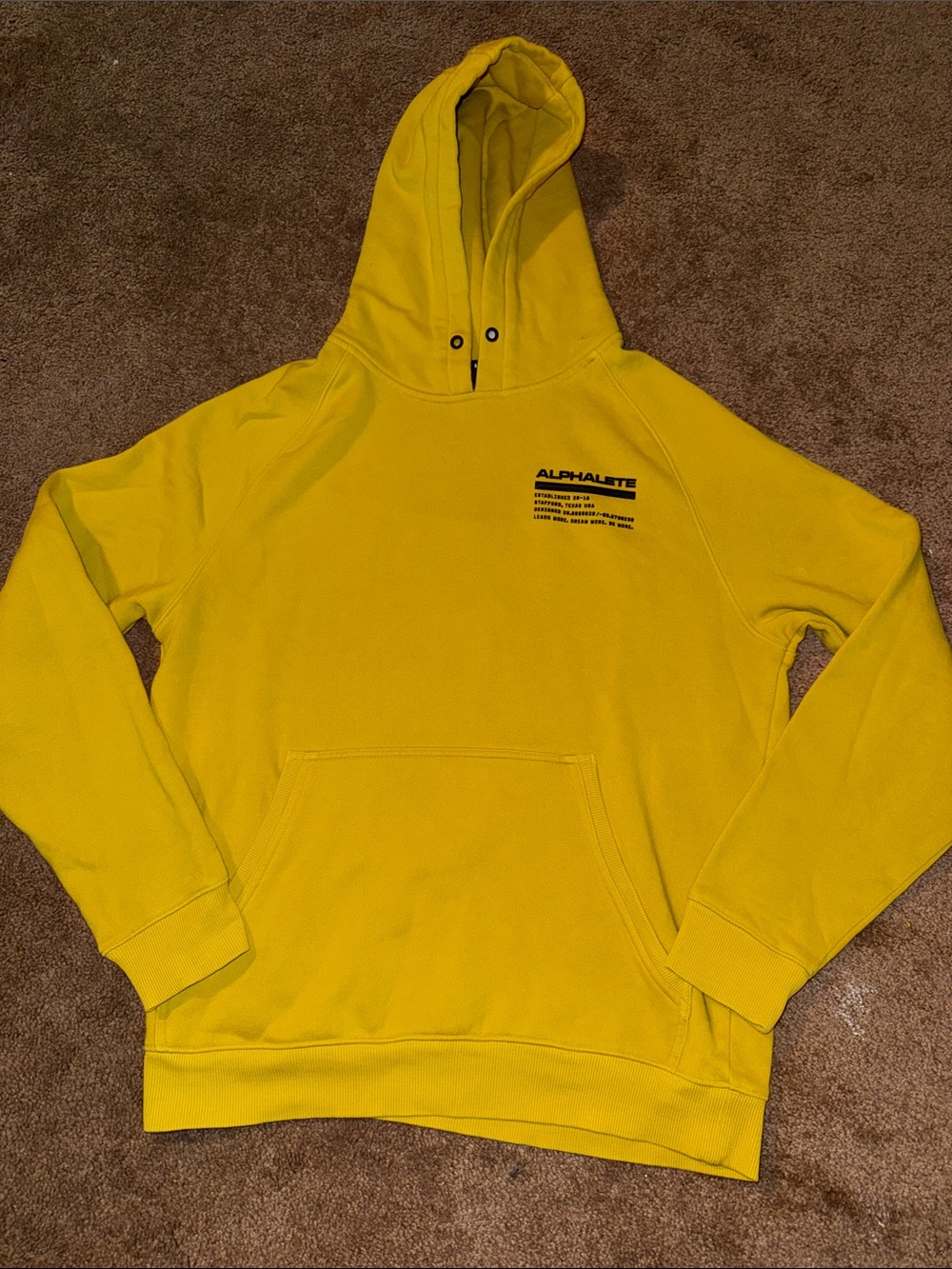 Alphalete Yellow Mustard Hoodie Size Medium - Picture 2 of 6